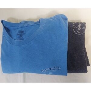 AFTCO Built To Fish‎ Mens XL Short Sleeve Blue & Gray Fishing T-Shirt Lot (2)